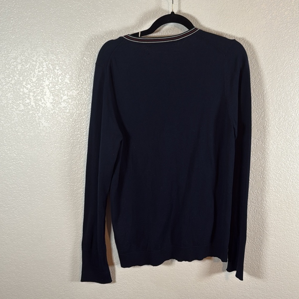Guide Boat Navy Tipped Premium Cotton Cardigan Size Large NWT - Picture 3 of 5